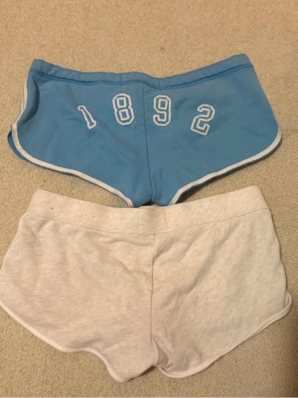 Abercrombie & Fitch Blue and Cream Athletic Lounge Shorts Duo - Picture 2 of 2